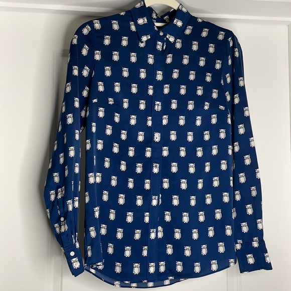 Owl button down. JCREW. Good used condition. XXS - Picture 1 of 4